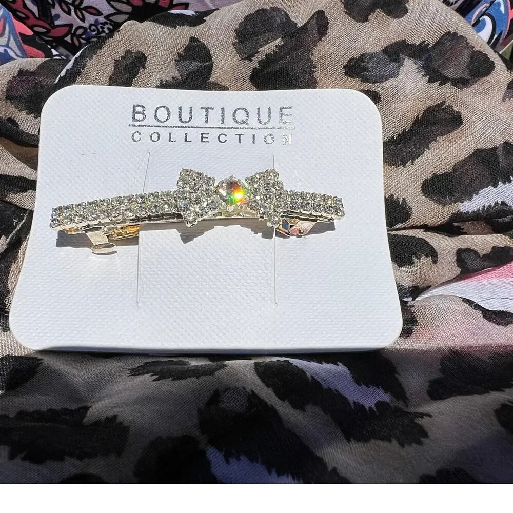 Sparkling Crystal Rhinestone Shimmering Retro Vintage Hair Clip Deadstock NEW